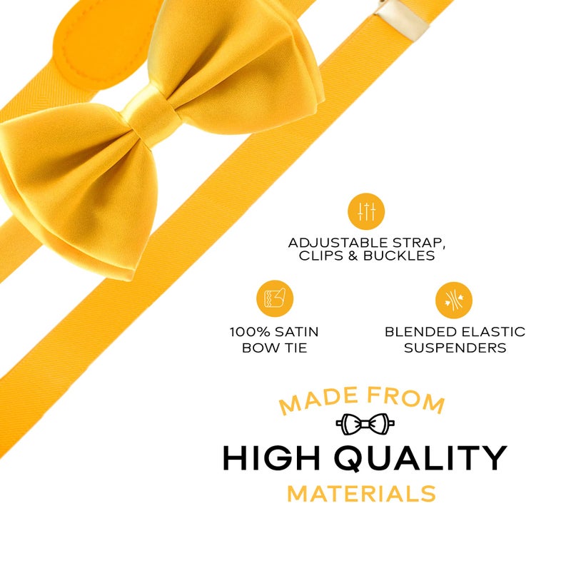Man of Men Bowtie & Suspender Set - Yellow - Image 2